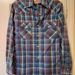 Women's M Wrangler western snap-up shirt